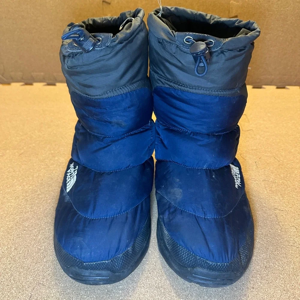 The North Face Nuptse Bootie Men 10 Navy Blue 700 Down Winter Snow Boot 9L3 TB1Y